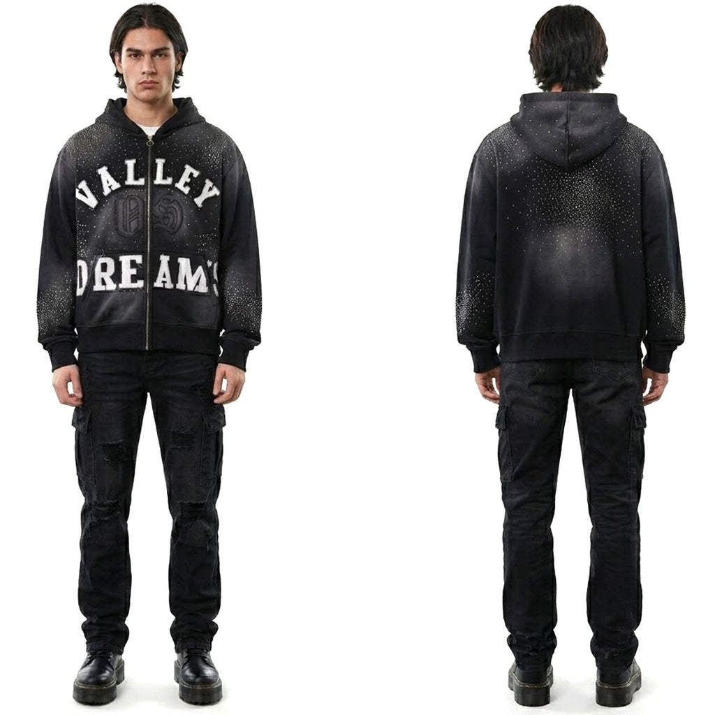 Valley Dreams Washed Rhinestone Zip Hoodie ¡ª context