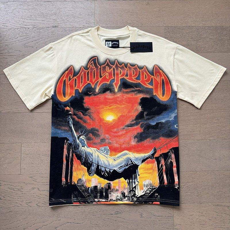 Godspeed Out of Many One Statue Graphic T-Shirt ¡ª front