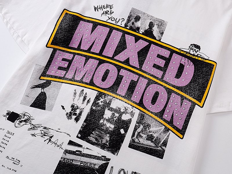 MIXED EMOTION White Graphic T-Shirt ¡ª detail