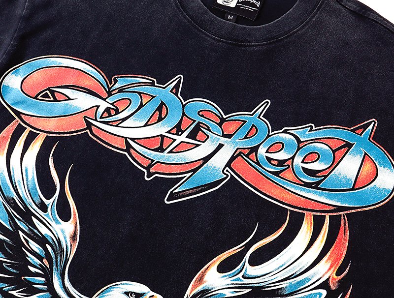 Godspeed Eagle Graphic Washed Black T-Shirt ¡ª detail