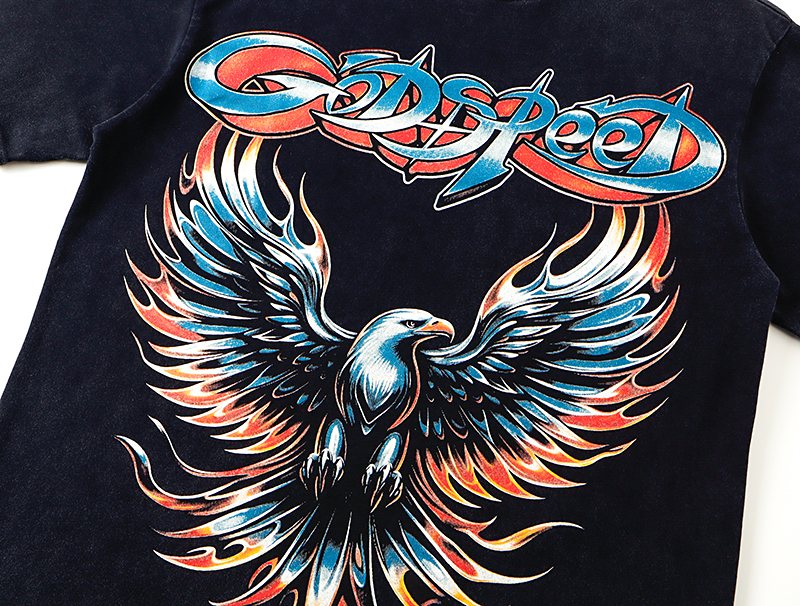 Godspeed Eagle Graphic Washed Black T-Shirt ¡ª detail