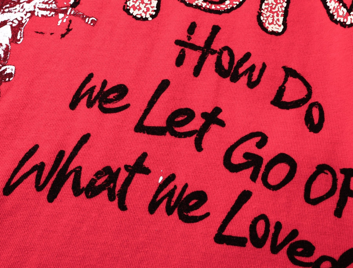 MIXED EMOTION Washed Red Front & Back Graphic T-Shirt ¡ª detail