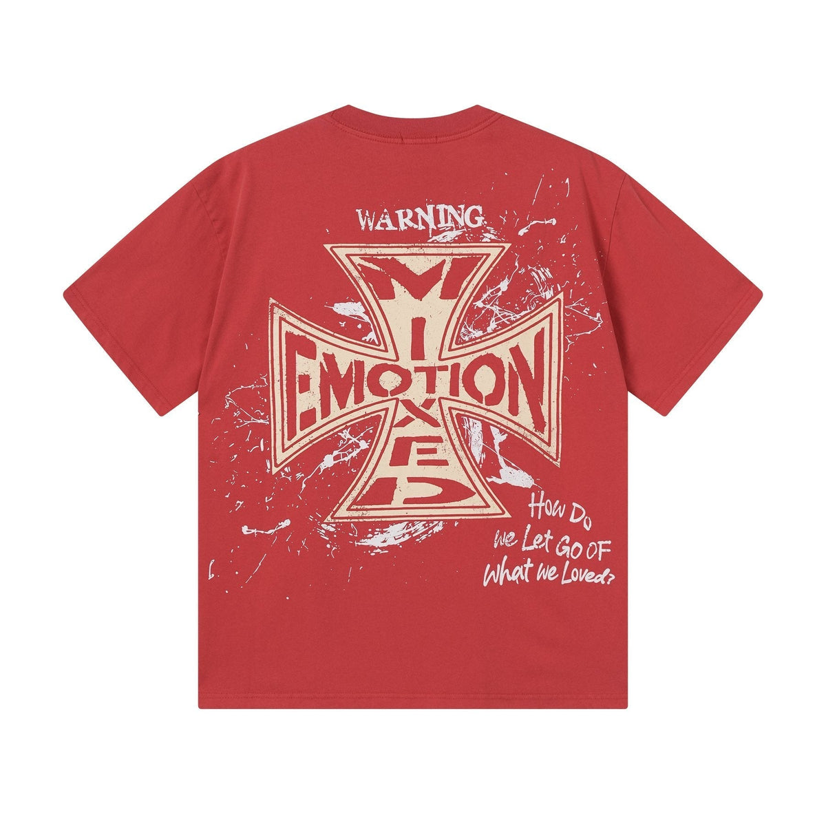 MIXED EMOTION Washed Red Front & Back Graphic T-Shirt ¡ª back