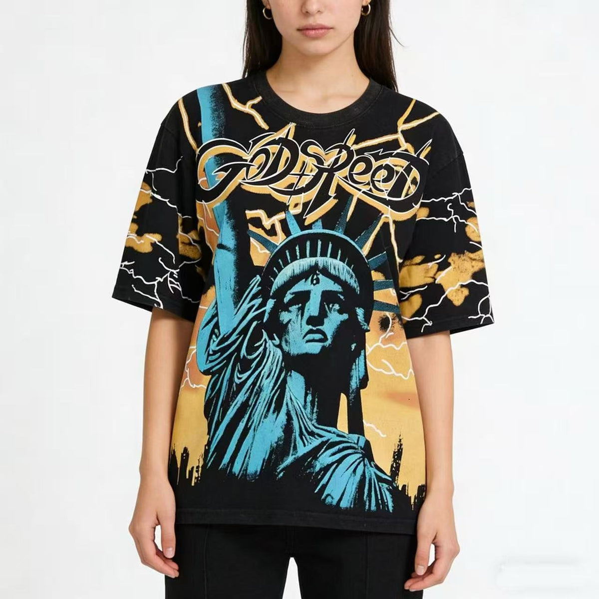 Godspeed Statue of Liberty Graphic T-Shirt ¡ª front