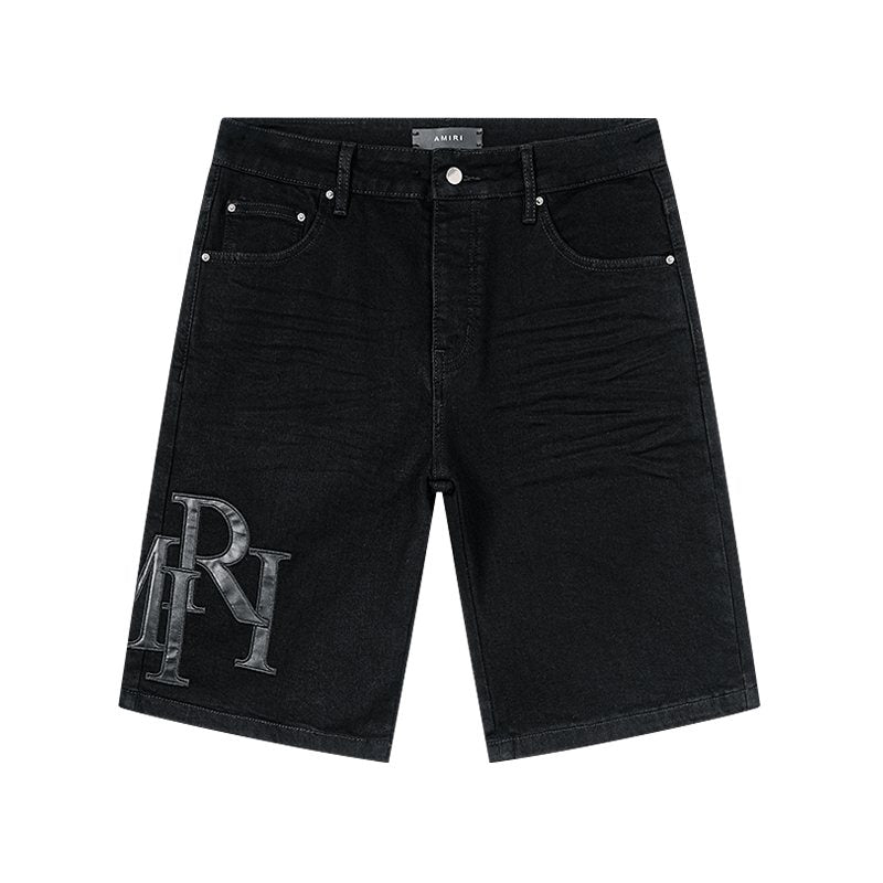 AMIRI Tonal Monogram Denim Shorts ¡ª hero