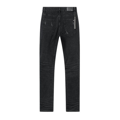 AMIRI Black Distressed Ribbed Knee Jeans ¡ª back