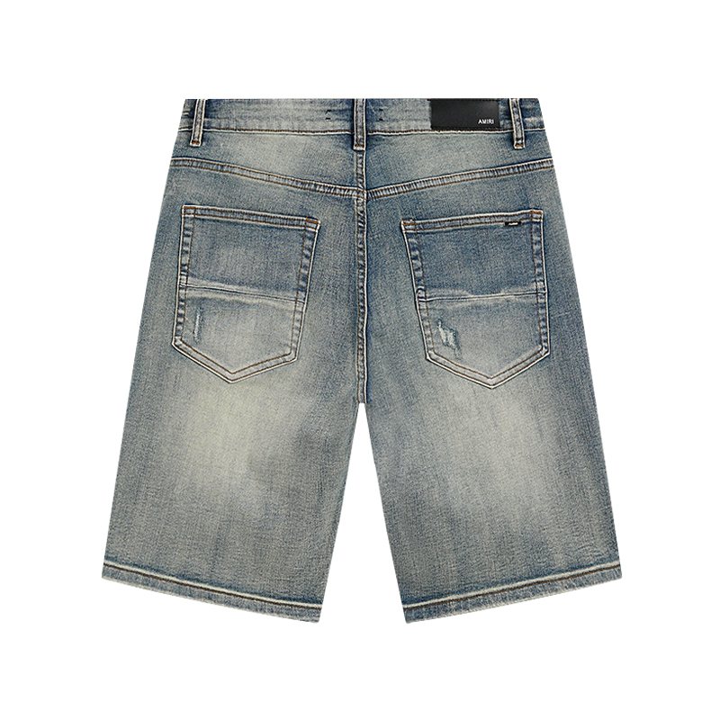 AMIRI Light Blue Distressed Denim Shorts ¡ª back