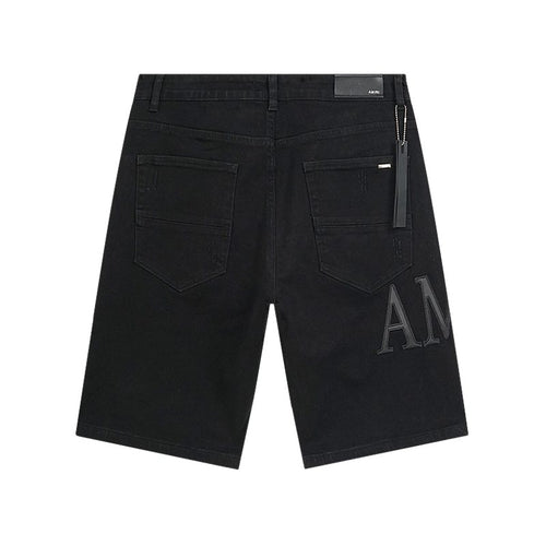 AMIRI Distressed Black Denim Shorts ¡ª back