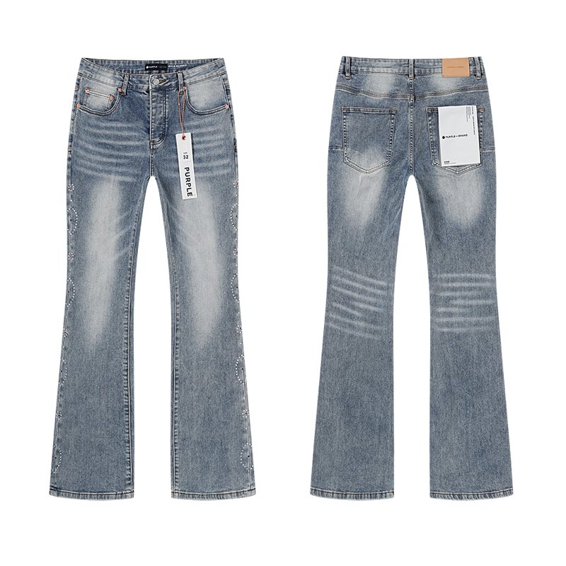 Purple Brand Light Blue Washed Flare Jeans ¡ª hero