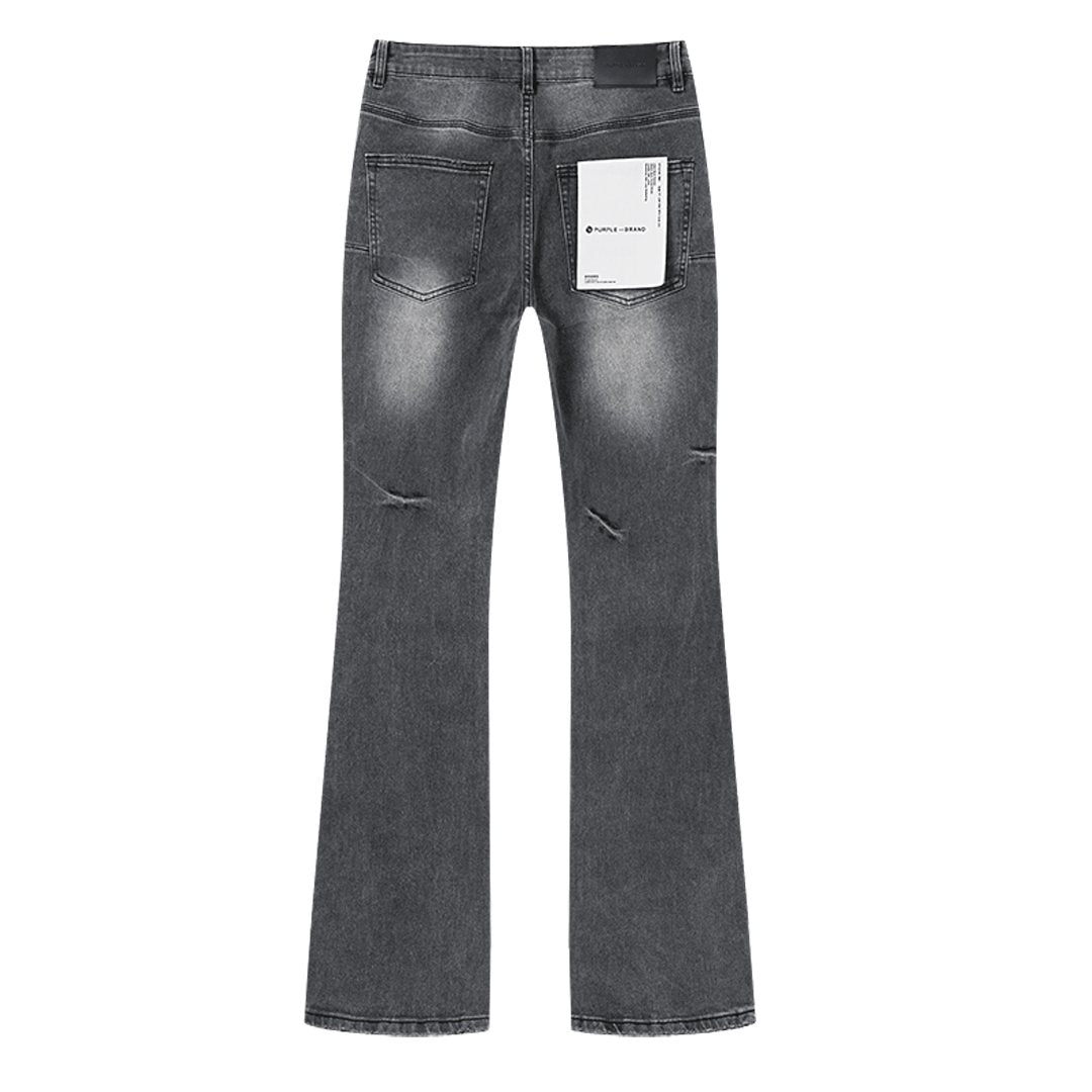 Purple Brand Gray Rhinestone Flared Jeans ¡ª back