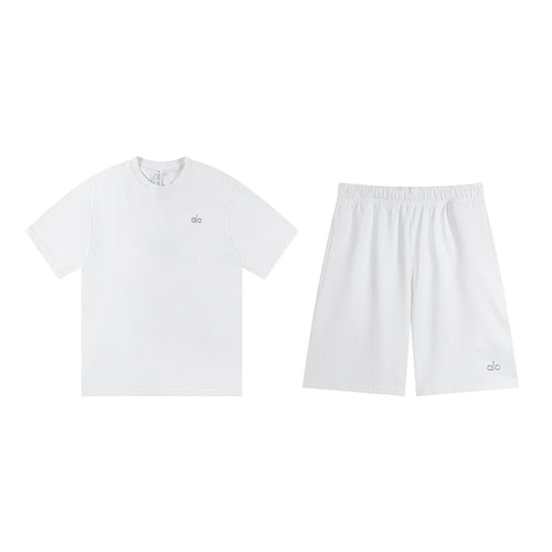 alo Solid Logo T-Shirt & Shorts Set ¡ª front