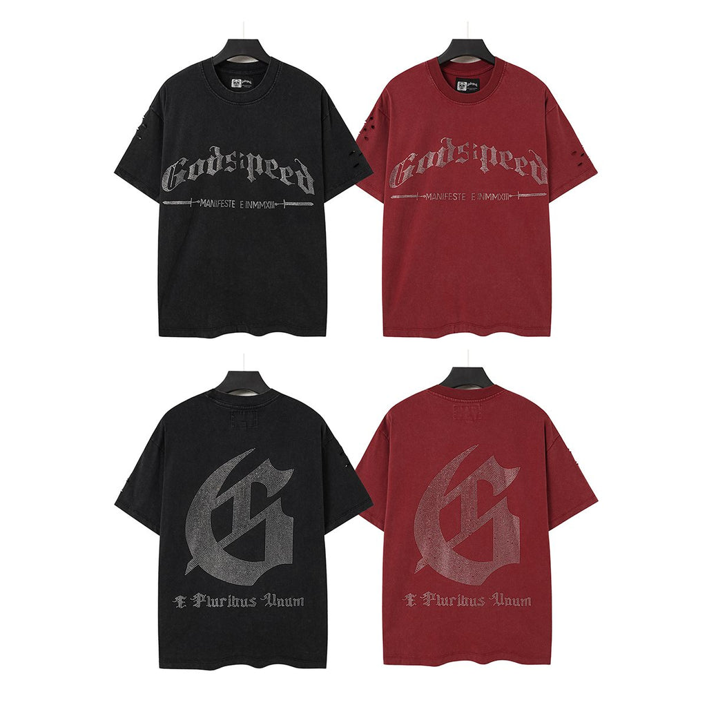 Godspeed Washed Rhinestone Graphic T-Shirt ¡ª comparison