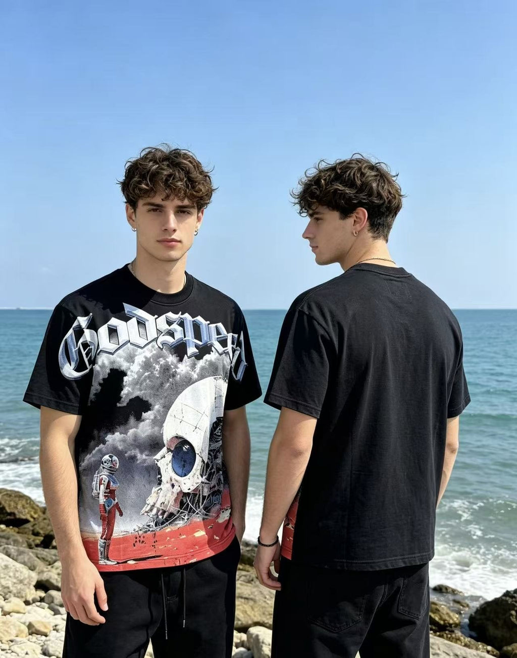 Godspeed Astronaut Skull Graphic T-Shirt ¡ª context