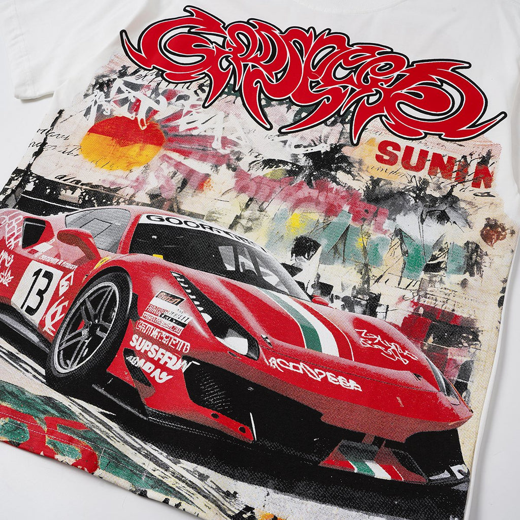 Godspeed Racing Graffiti Graphic T-Shirt - White ¡ª detail