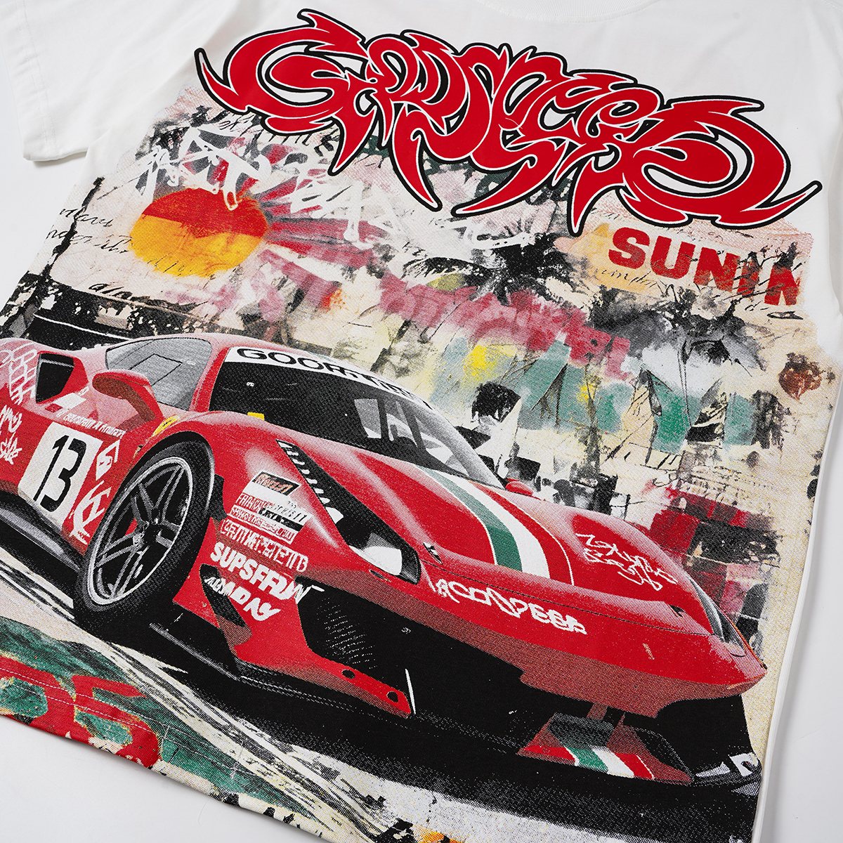 Godspeed Racing Graffiti Graphic T-Shirt - White ¡ª detail