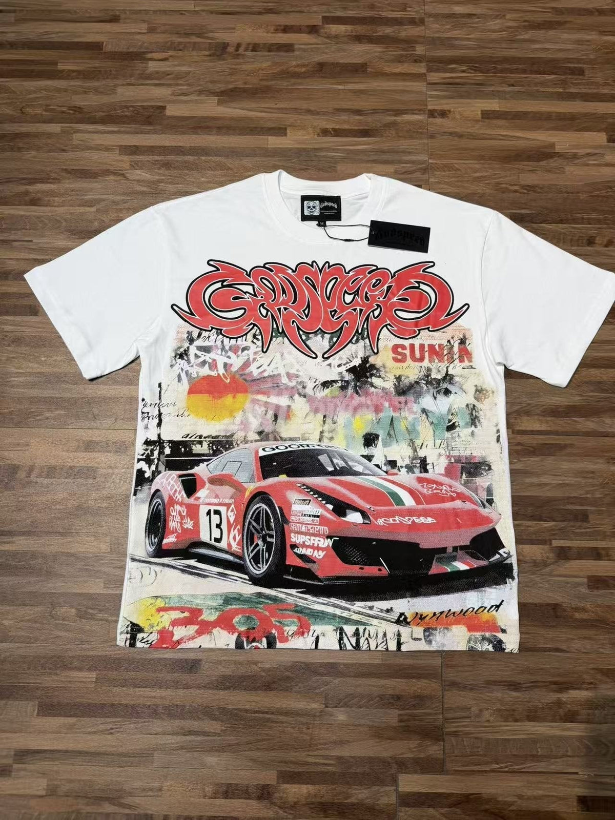 Godspeed Racing Graffiti Graphic T-Shirt - White ¡ª front