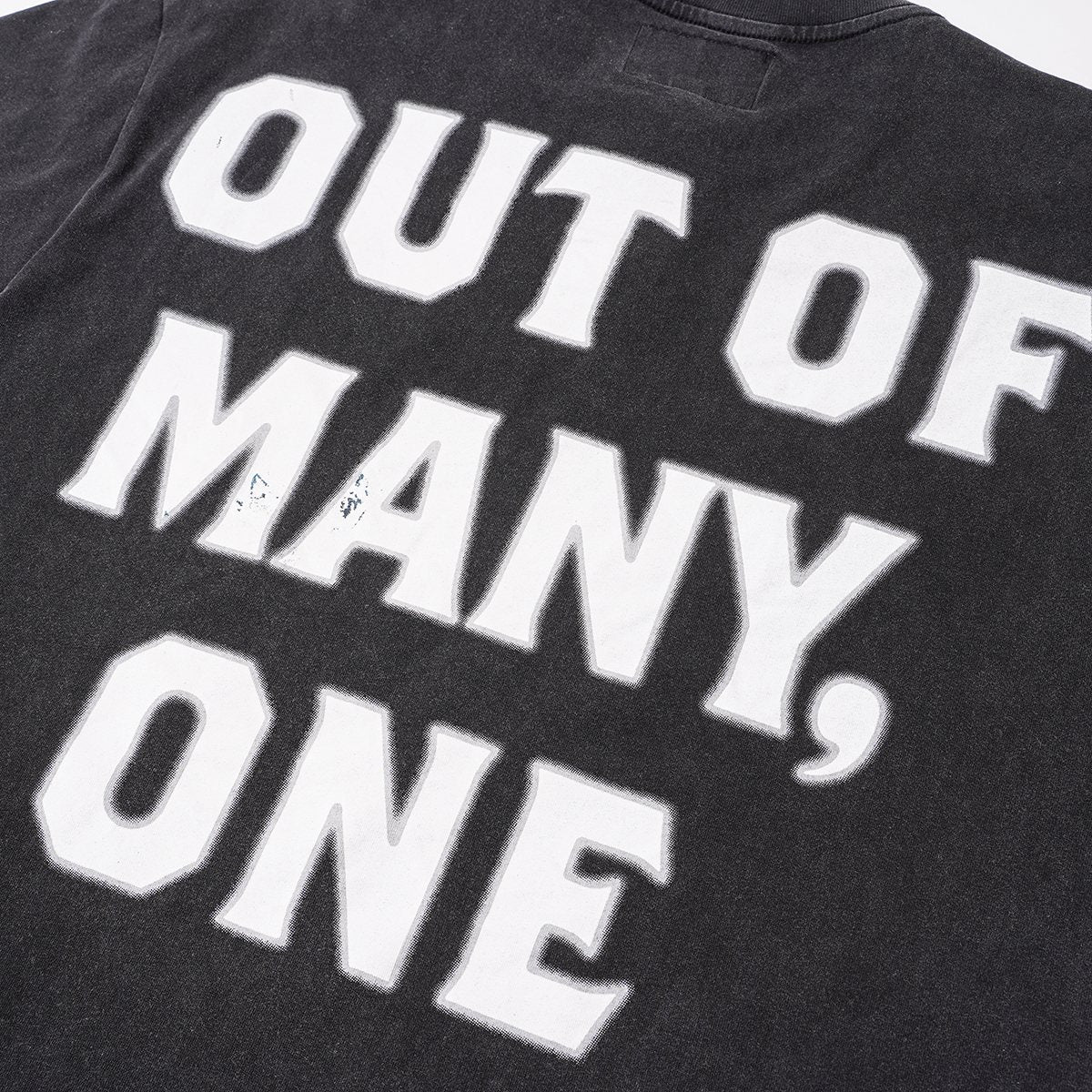 Godspeed Out of Many One Washed Black Graphic T-Shirt ¡ª detail