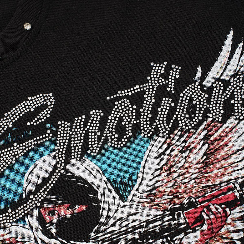 MIXED EMOTION Rhinestone Front Graphic T-Shirt ¡ª detail