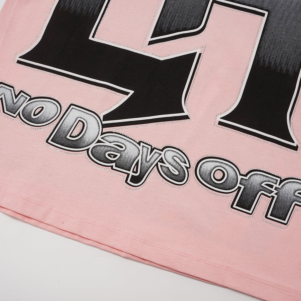 Life Hustlere No Days Off Rhinestone Graphic T-Shirt ¡ª detail