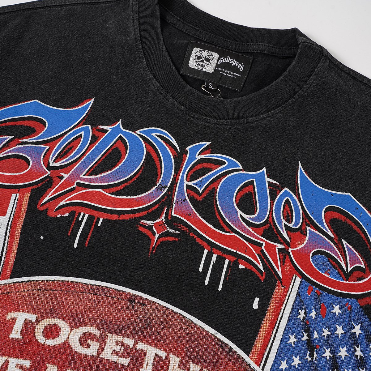 Godspeed Together We Are America Football Graphic T-Shirt ¡ª detail