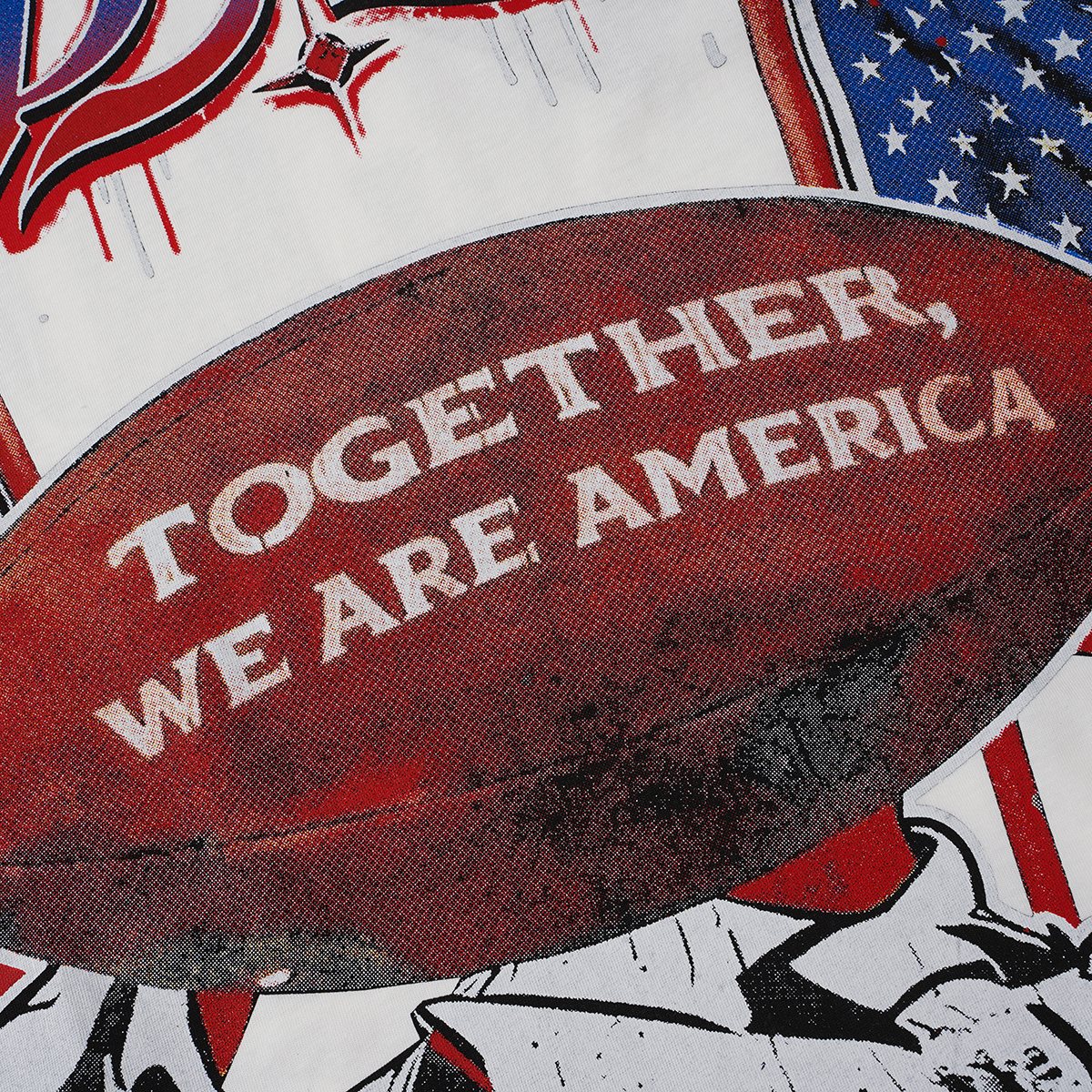 Godspeed Patriotic Football Graphic T-Shirt ¡ª detail