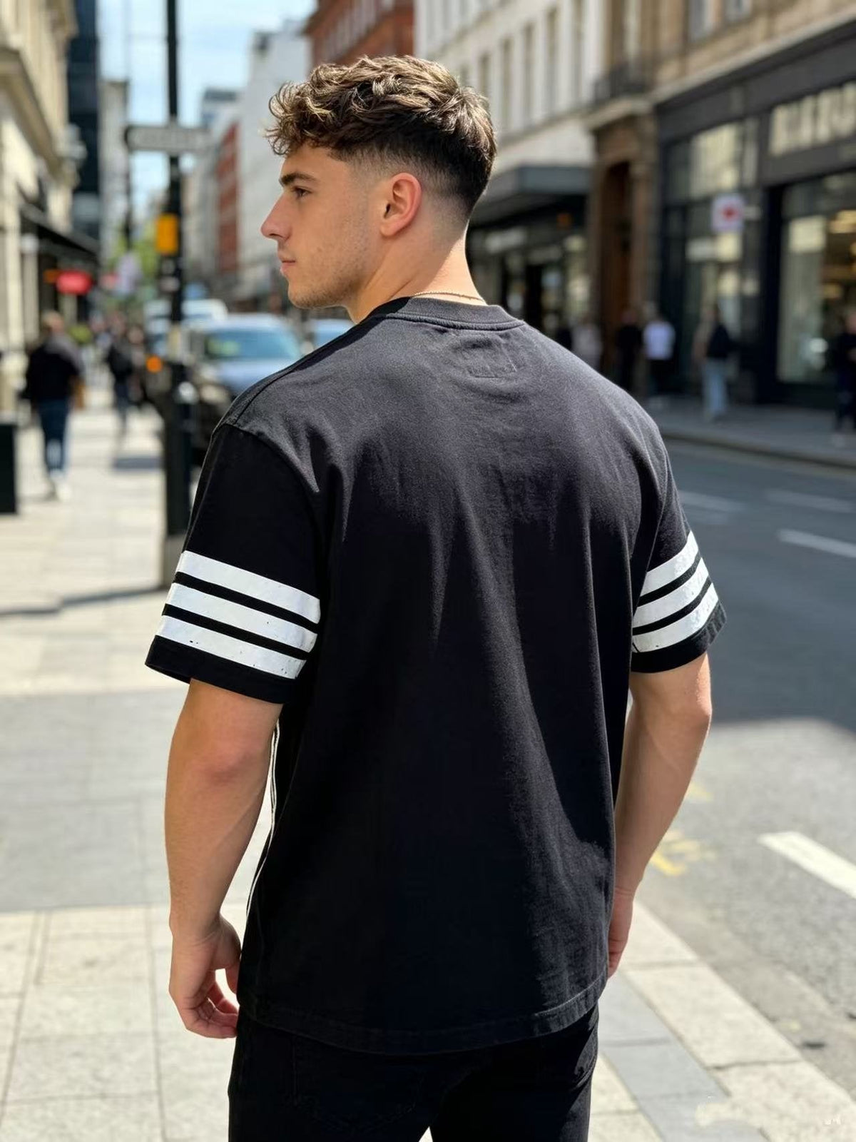 Godspeed Washed Black Distressed Graphic T-Shirt ¡ª model