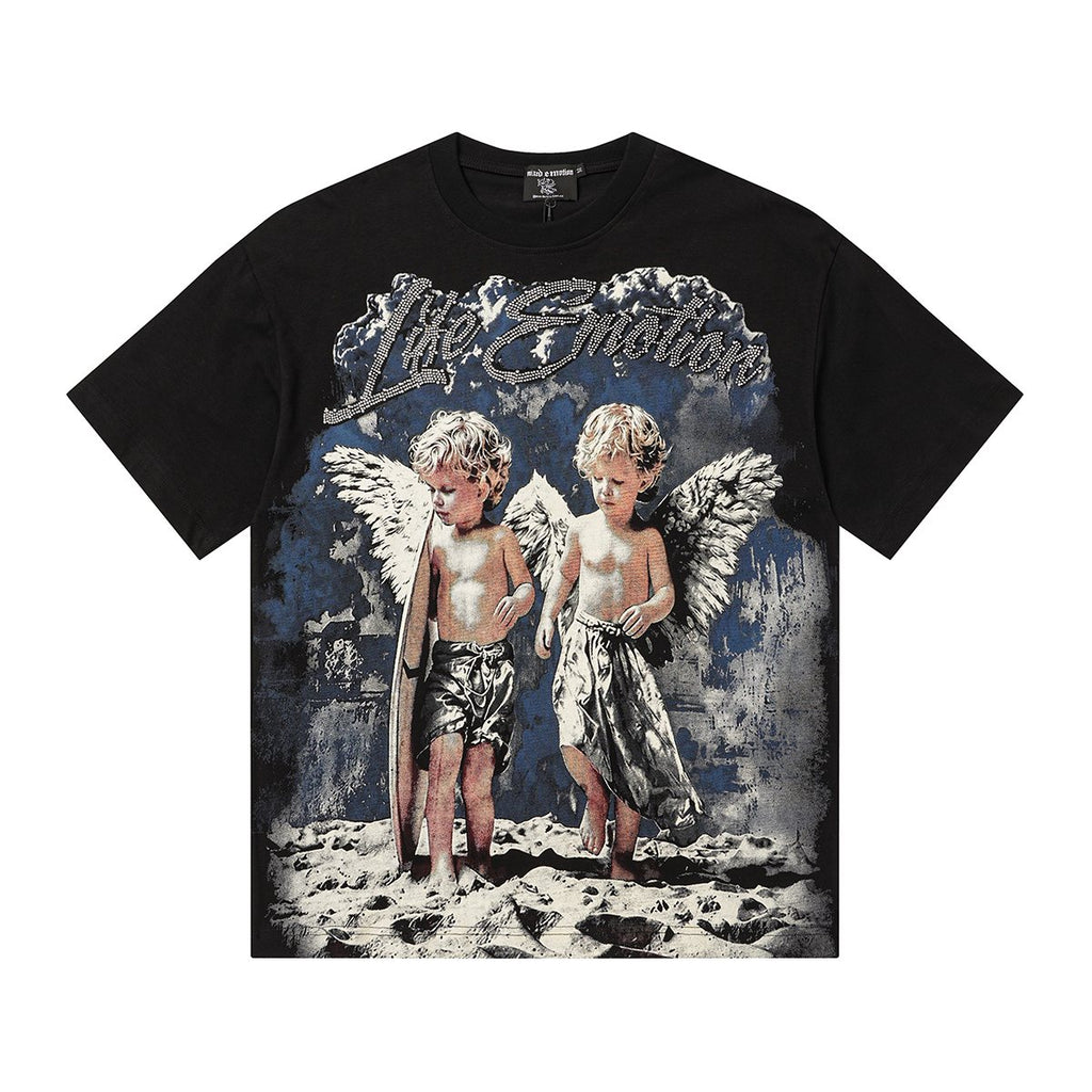 MIXED EMOTION Front Rhinestone Graphic T-Shirt ¡ª hero