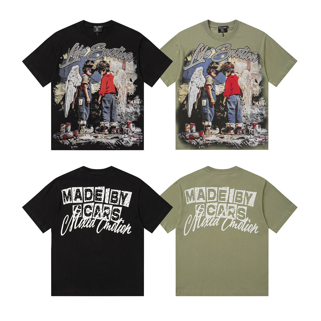 MIXED EMOTION Rhinestone Graphic T-Shirt ¡ª comparison