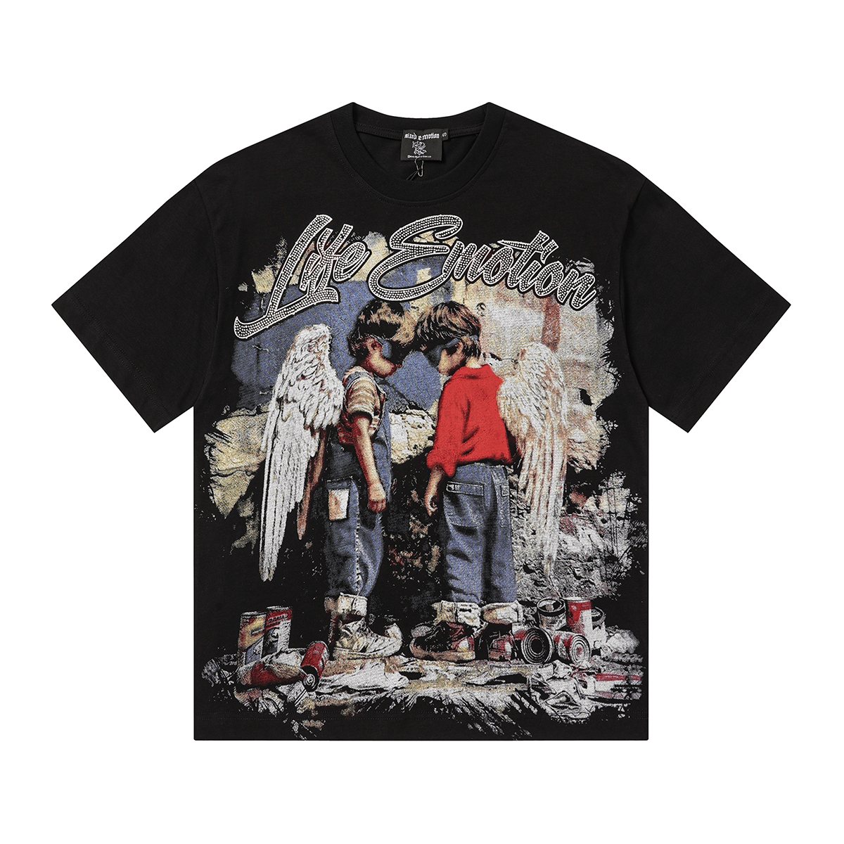 MIXED EMOTION Rhinestone Graphic T-Shirt ¡ª hero