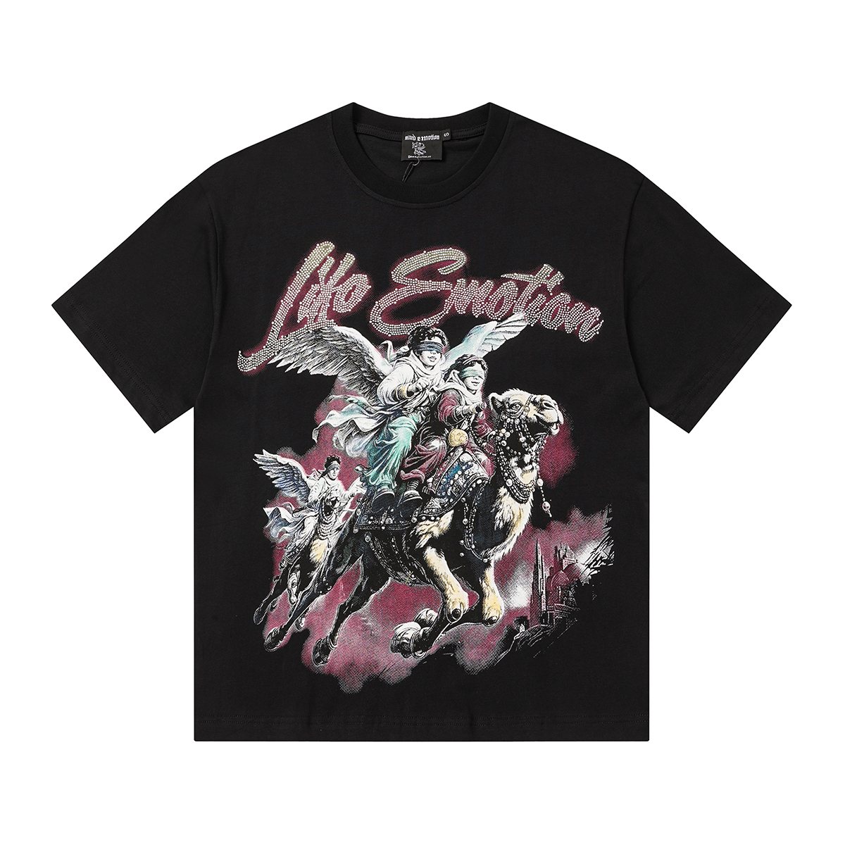 MIXED EMOTION Rhinestone Graphic Short-Sleeve T-Shirt ¡ª hero