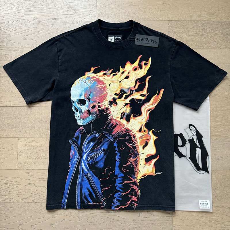 Godspeed Flaming Skull Graphic T-Shirt ¡ª context
