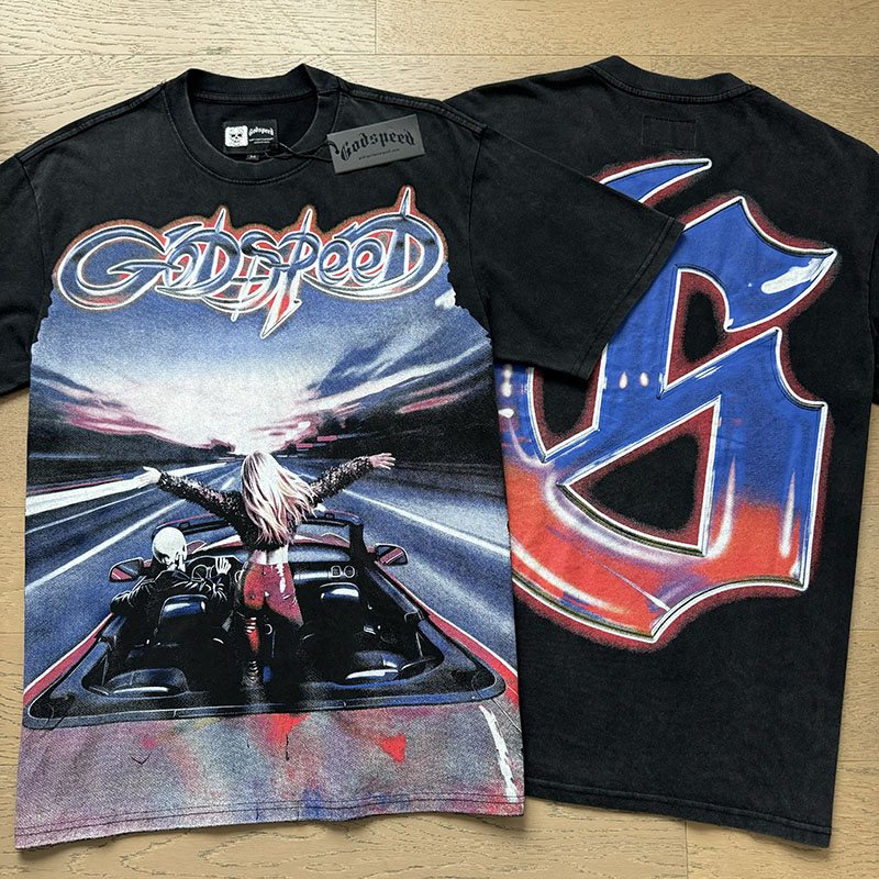 Godspeed Washed Black Graphic T-Shirt ¡ª comparison