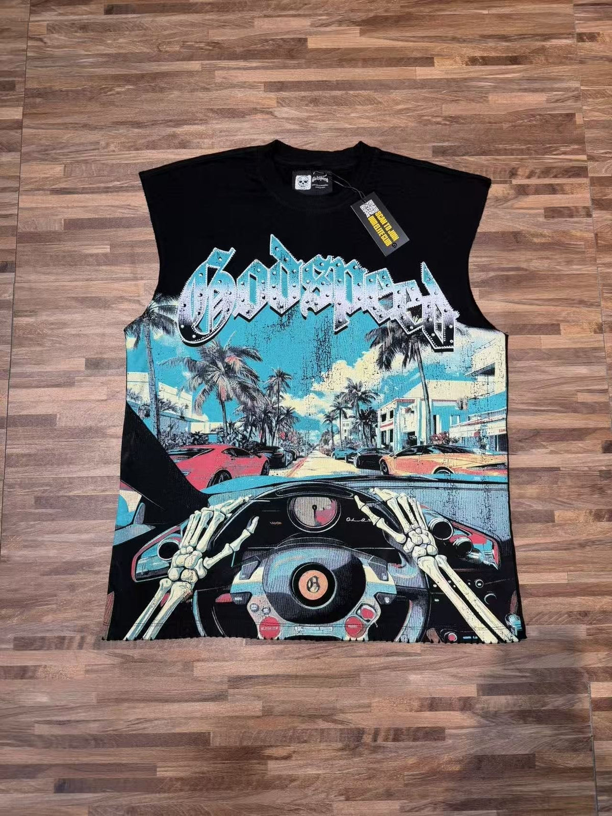 Godspeed Street Car Graphic Sleeveless T-Shirt ¡ª front