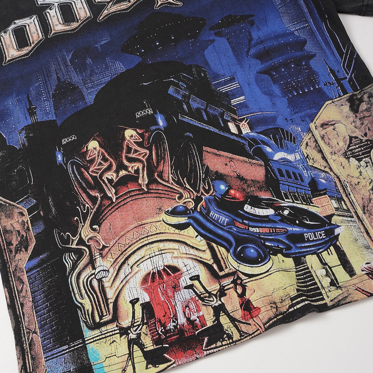 Godspeed Washed Black Rock Graphic T-Shirt ¡ª detail