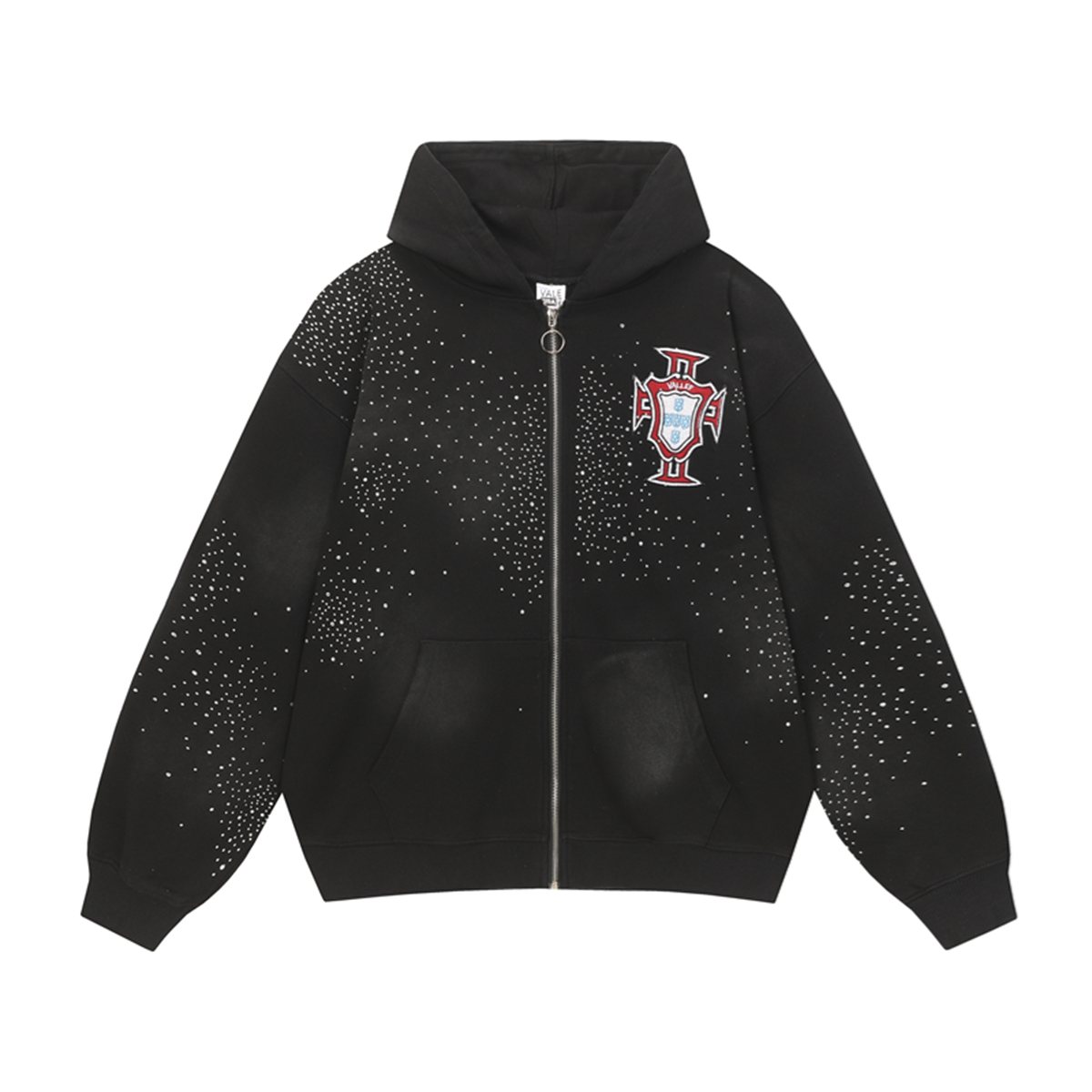 VALLEY Dreams Rhinestone Zip Hoodie ¡ª front