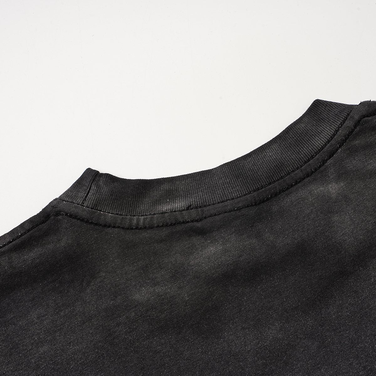 VALLEY Washed Black Graphic T-Shirt ¡ª fabric_closeup