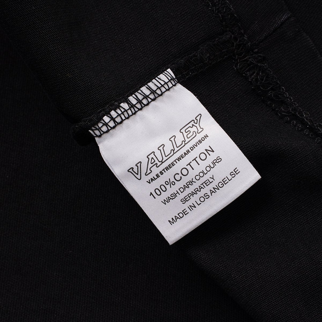 VALLEY Washed Black Graphic T-Shirt ¡ª neck_label