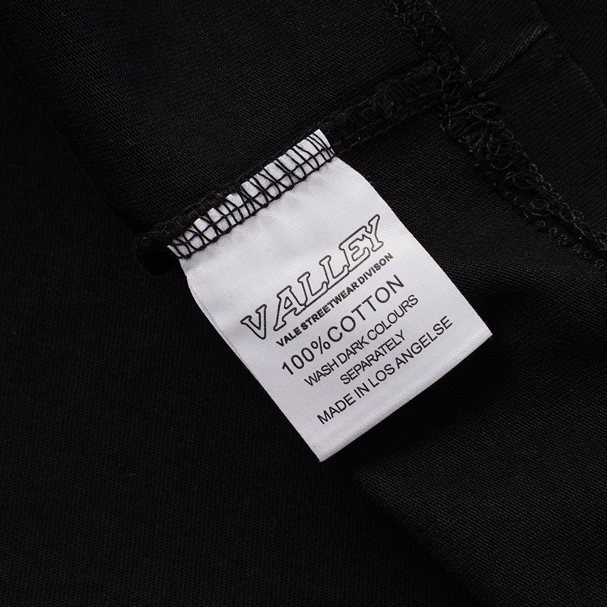 VALLEY Washed Black Graphic T-Shirt ¡ª neck_label
