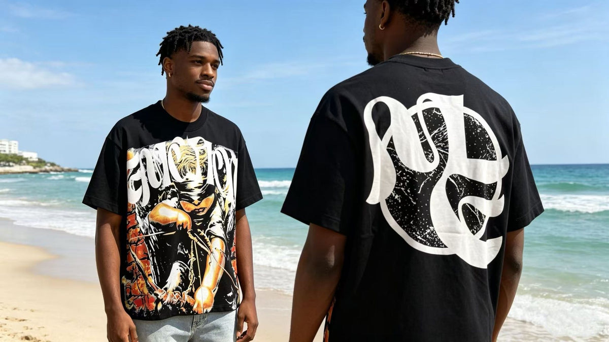 MIXED EMOTION Black Illustrated Front & Back Graphic T-Shirt ¡ª context