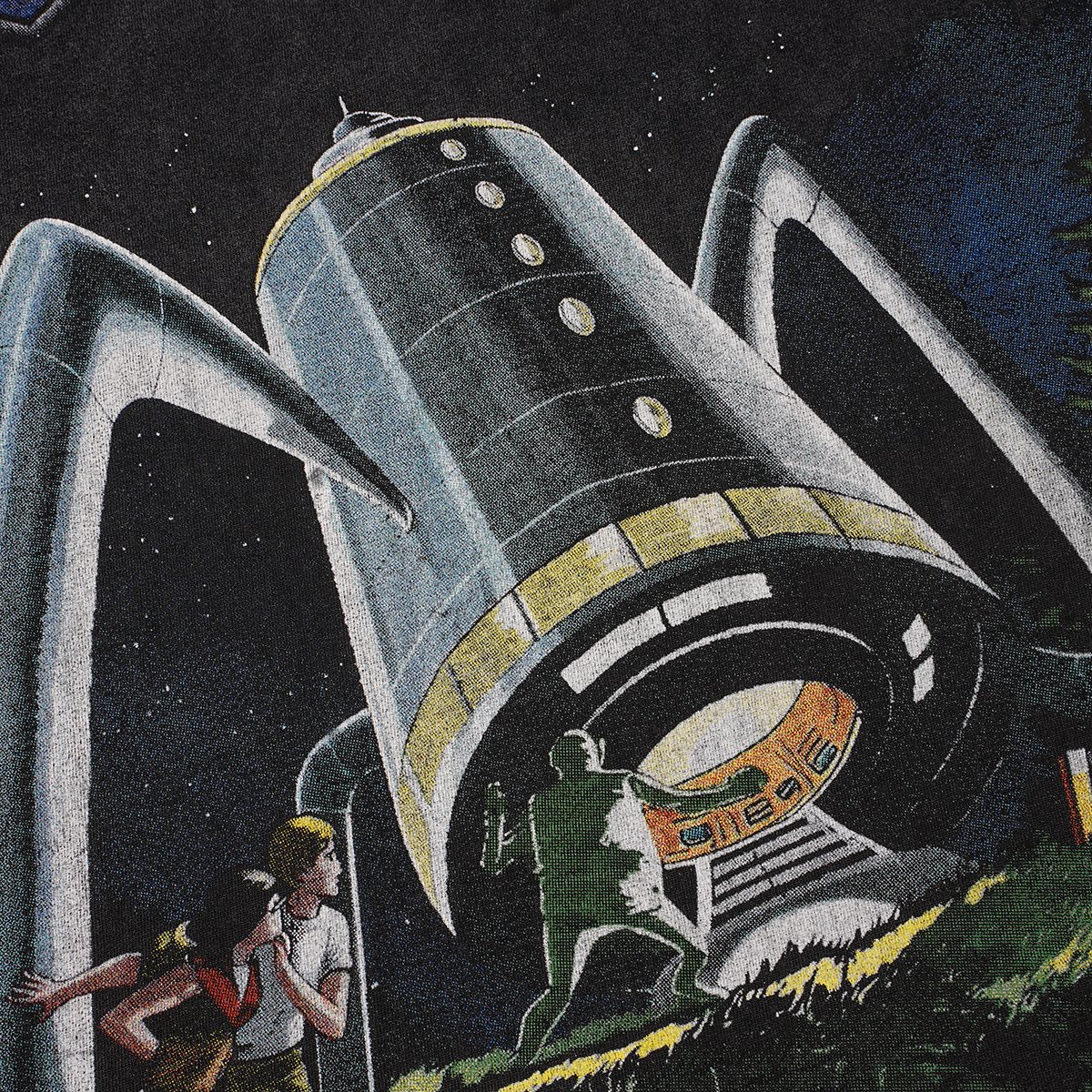 Godspeed Spaceship Graphic Washed Black T-Shirt ¡ª detail