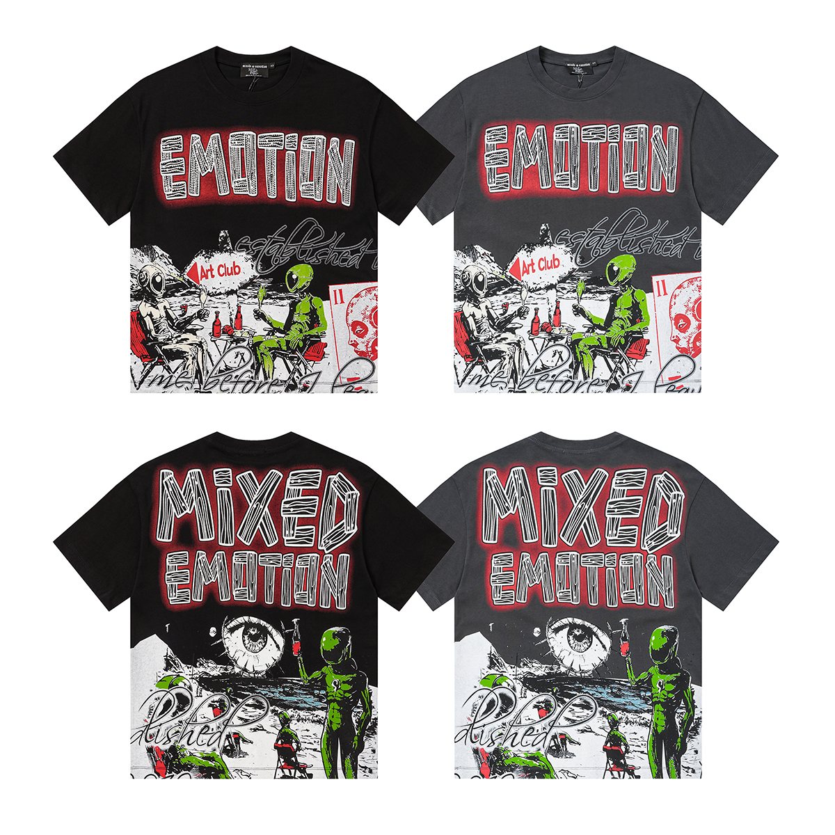 MIXED EMOTION Front and Back Graphic T-Shirt ¡ª comparison