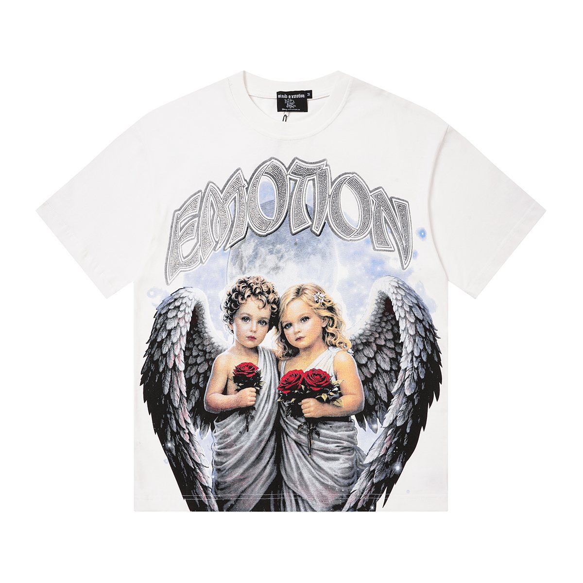 MIXED EMOTION Angel Praying Hands Graphic T-Shirt ¡ª front