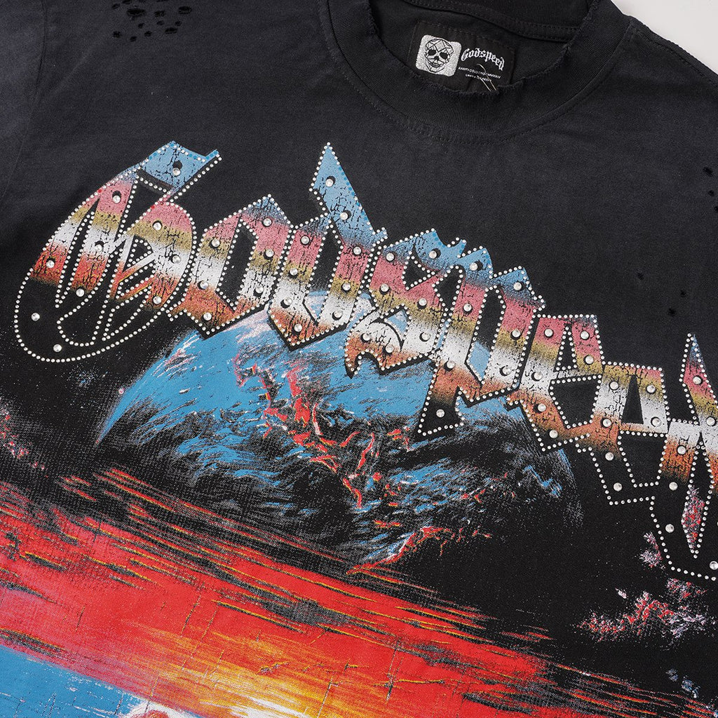 Godspeed Sunset Couple Distressed Graphic T-Shirt ¡ª detail