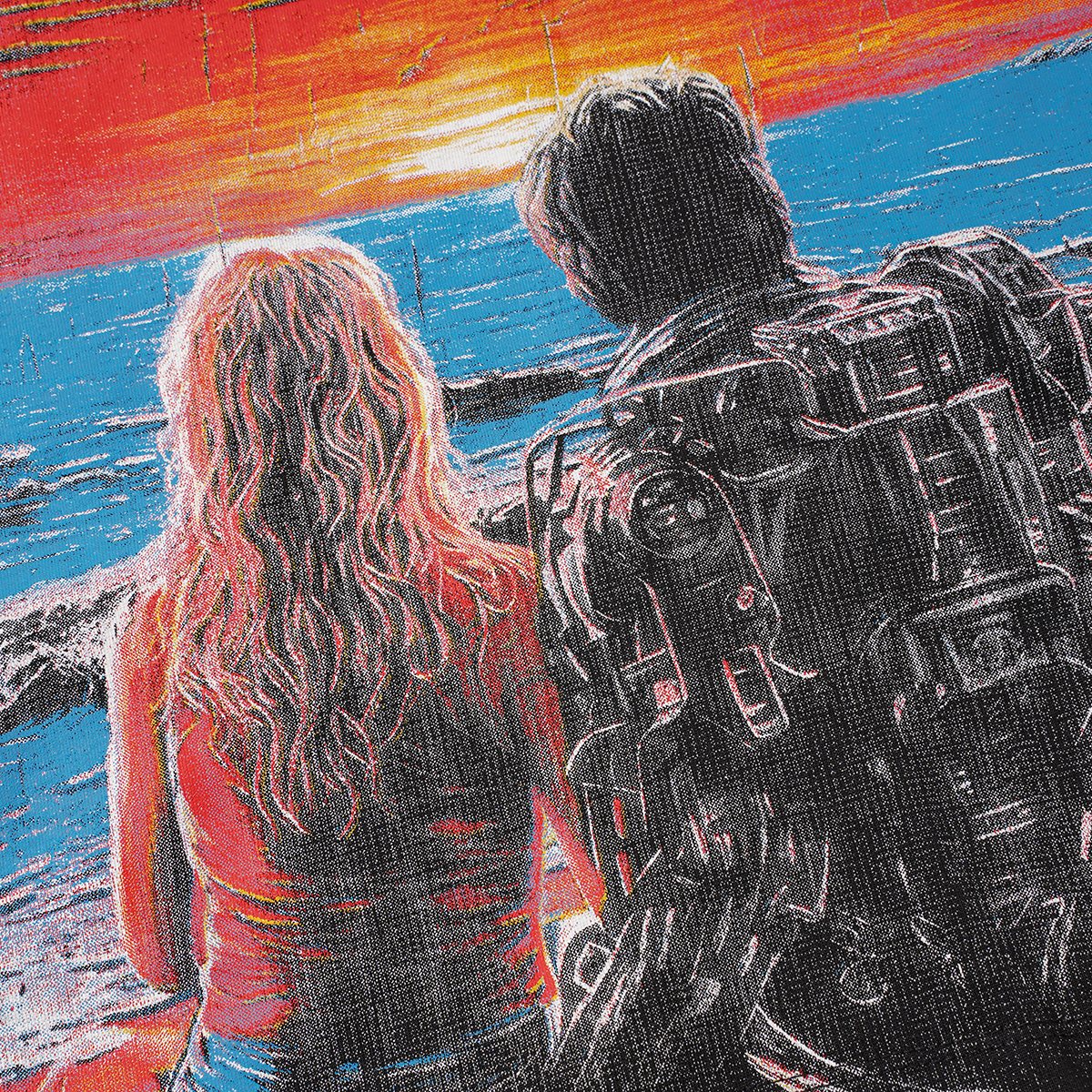 Godspeed Sunset Couple Distressed Graphic T-Shirt ¡ª detail