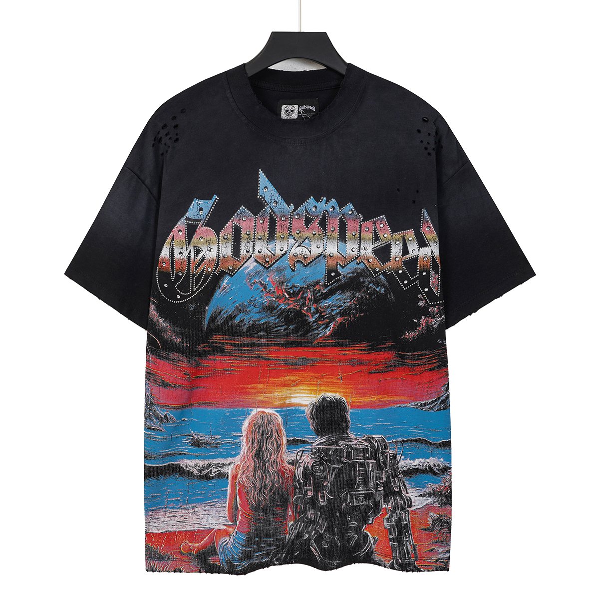 Godspeed Sunset Couple Distressed Graphic T-Shirt ¡ª hero