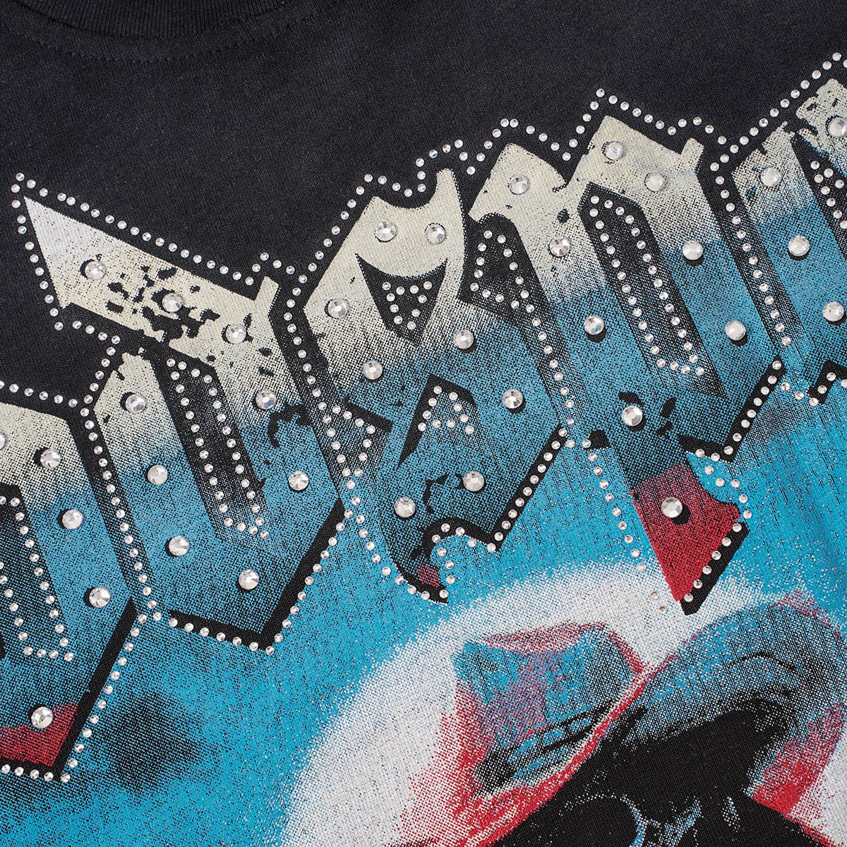 Godspeed Cowboy Skull Rhinestone-Style Short-Sleeve T-Shirt ¡ª detail