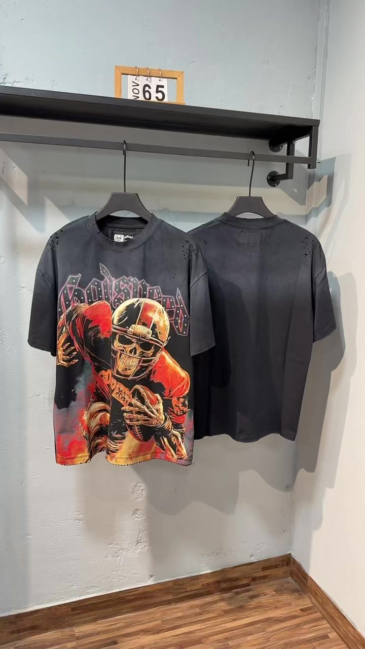 Godspeed 69 Football Skull Graphic T-Shirt ¡ª context