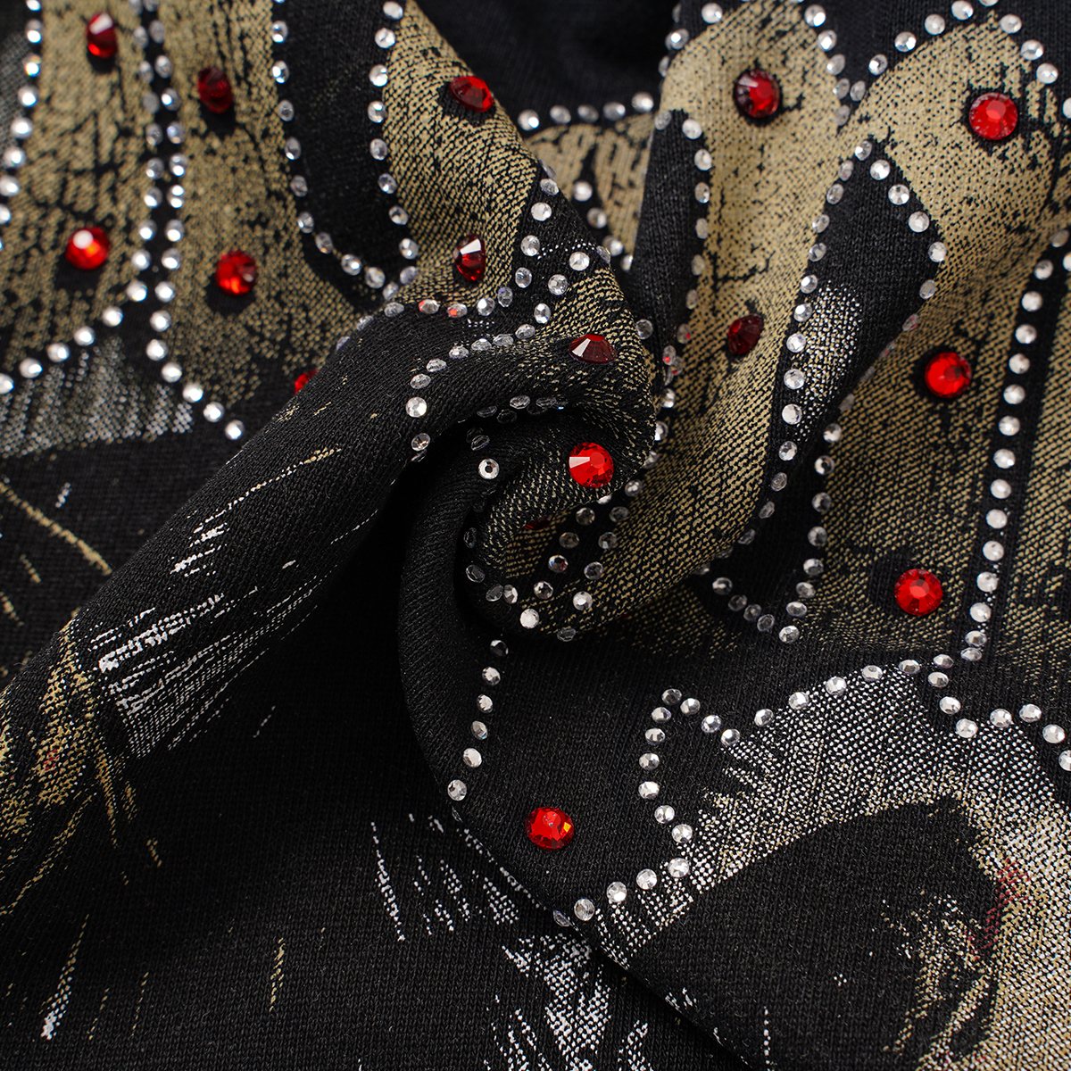 Godspeed Distressed Rhinestone Graphic T-Shirt ¡ª detail