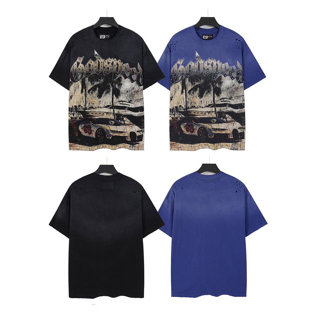 Godspeed Distressed Rhinestone Graphic T-Shirt ¡ª comparison