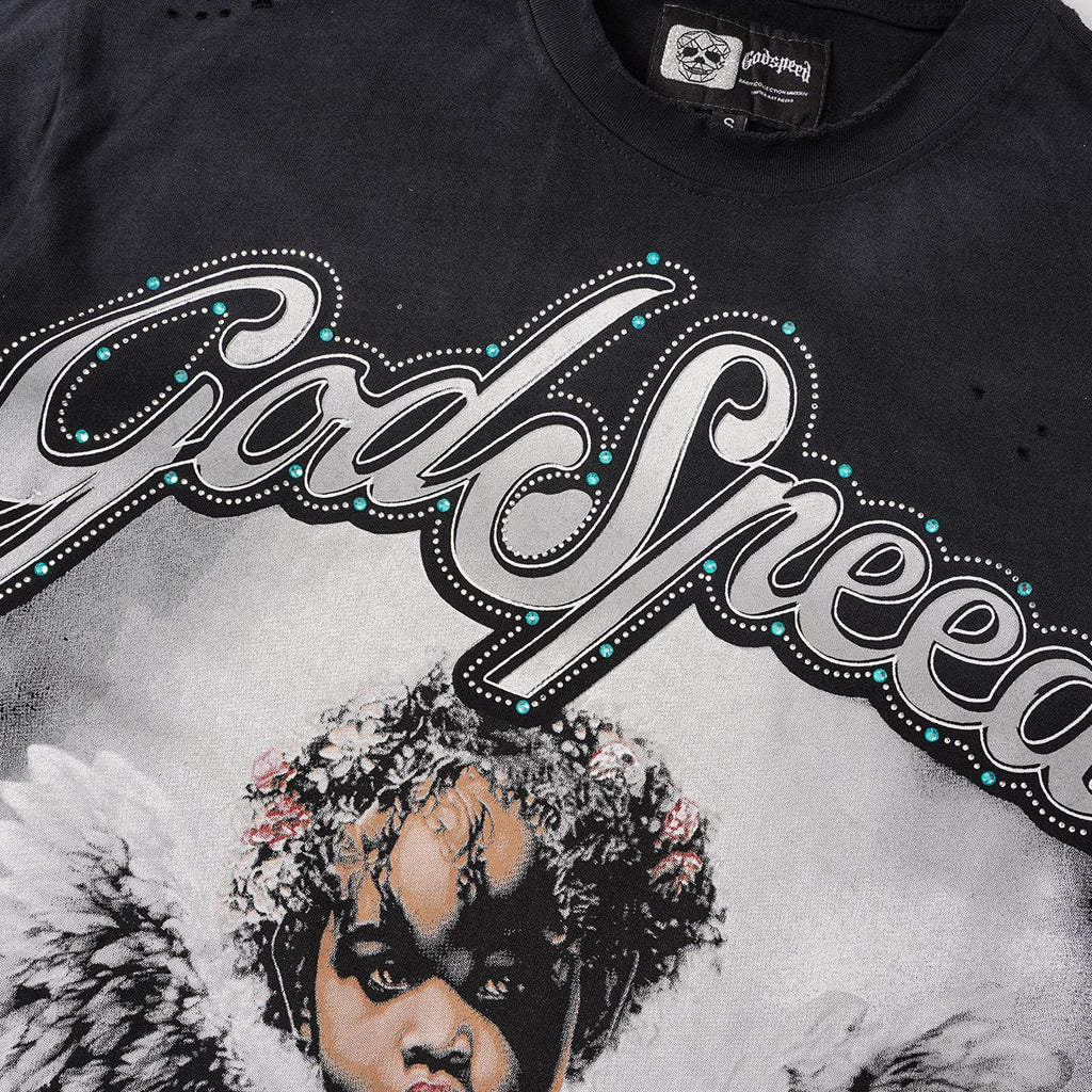 Godspeed Distressed Washed Graphic T-Shirt ¡ª detail